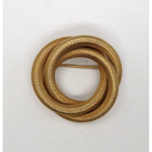 Vintage Sarah Coventry Brooch Twisted Circle Gold Tone Swirl Coiled Pin - Picture 5 of 11